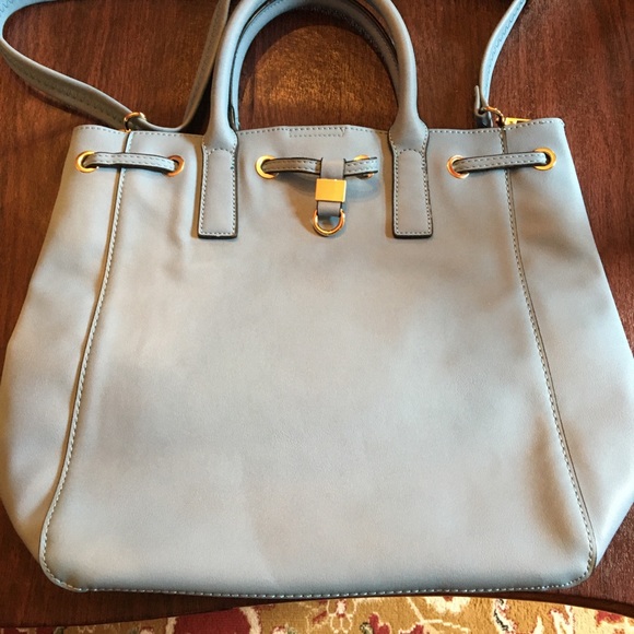 Powder blue tote with goldtone hardware - Picture 2 of 5